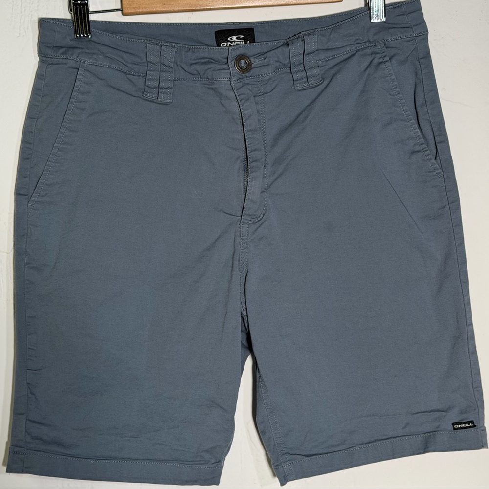 O'Neill Men's Gray Blue Flat Front Shorts